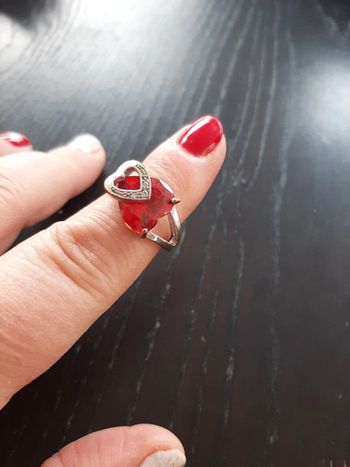 Bague cœur rouge