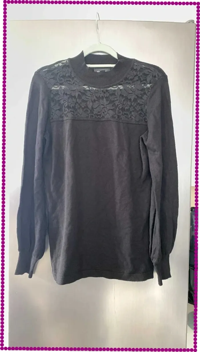 Pull Noir Le Château Femme Taille M Broderie