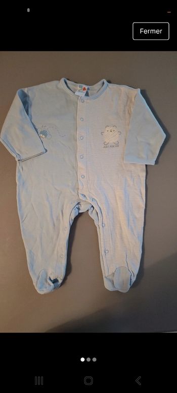 Grenouillère légère garçon 3/6 mois