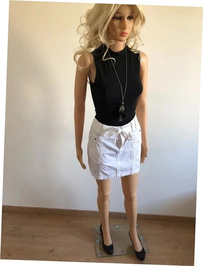 Jupe blanche Morgan taille 38 TBE - photo numéro 4