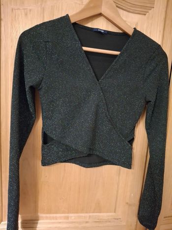 Top scintillant croisé