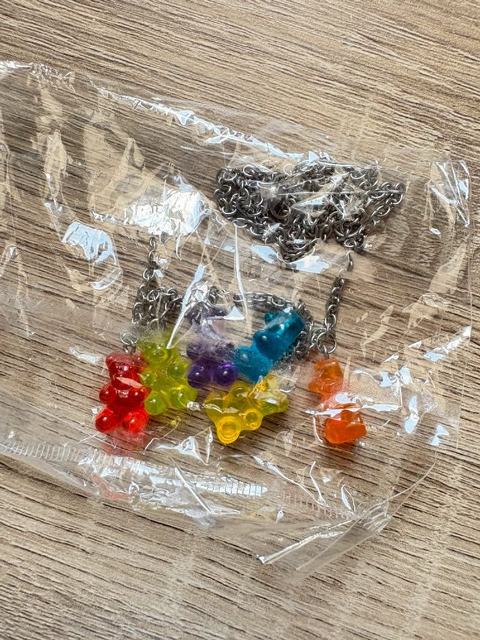 Collier fantaisie chaîne nounours haribo - photo numéro 3