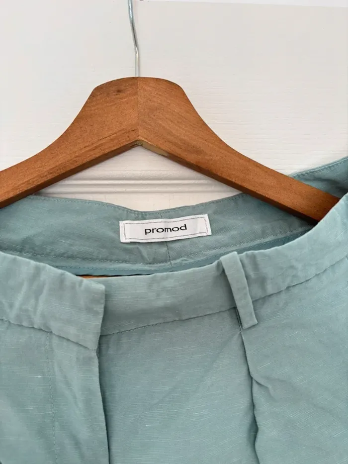 Pantalon ajusté vert d’eau Promod taille 38 - photo numéro 3