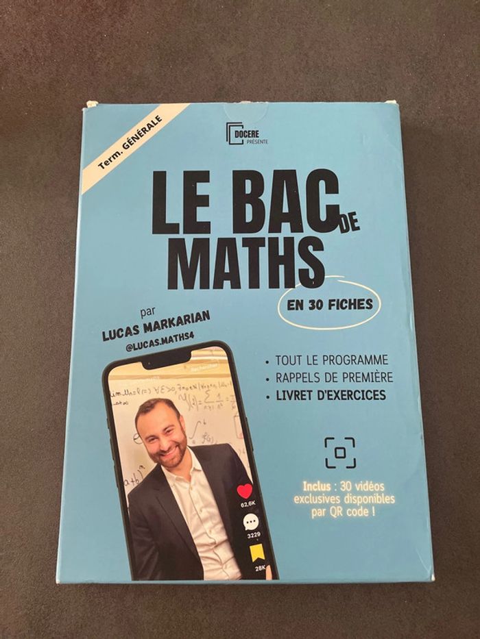 Le bac de maths 30 fiches Lucas markarian terminale spécialité