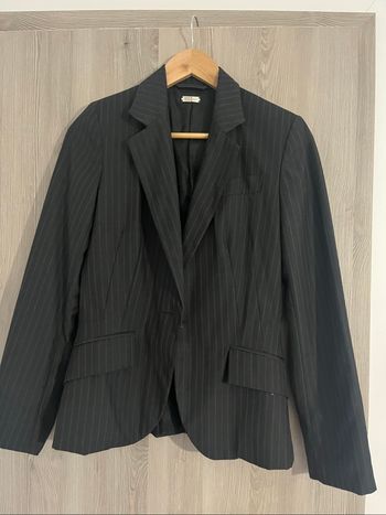 Ensemble  tailleur femme rayé gris anthracite ZARA Basic – T.36 / M