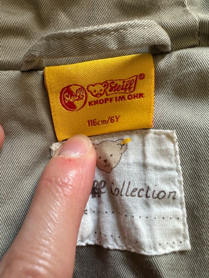 Manteau capuche Steiff beige kaki 6 ans - photo numéro 3