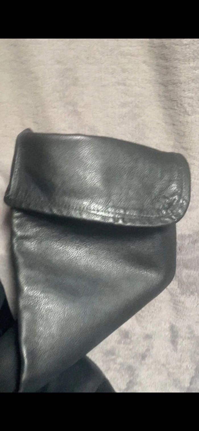 Cuissarde noir cuir véritable Zara woman - photo numéro 5