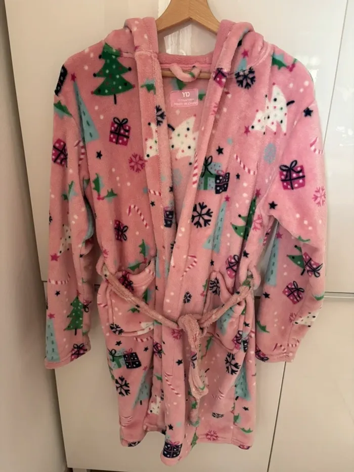 Robe de chambre toute douce motifs Noël 12-13 ans