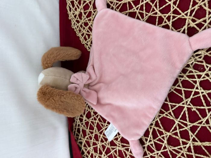 Doudou plat chien beige rose belle La belle et le clochard DISNEY BABY - photo numéro 4