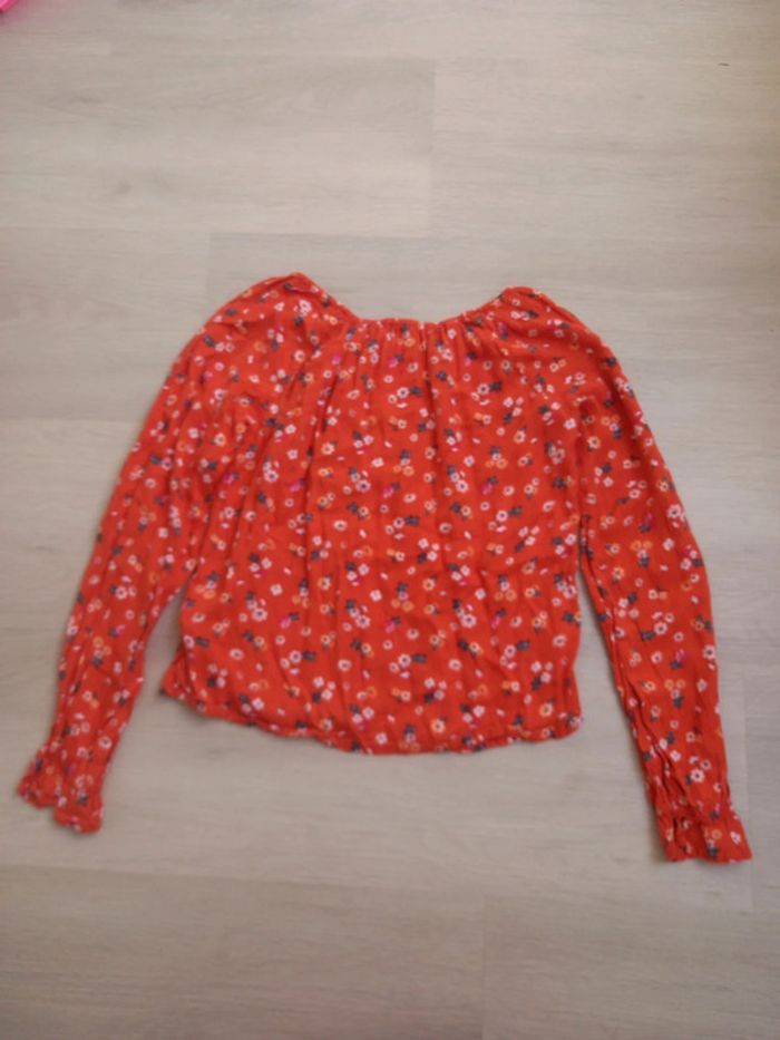 Blouse à fleurs orange Bel&Bo taille 170 - photo numéro 2