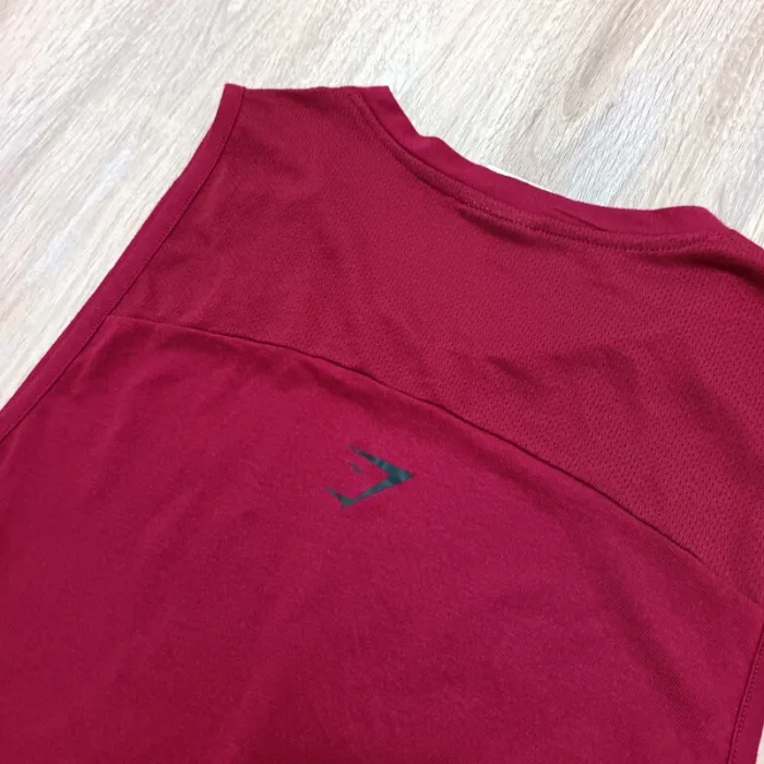 Teeshirt gymshark homme L rouge bordeaux débardeur - photo numéro 6