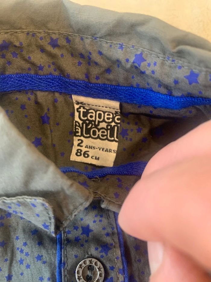 Chemise Tape À L’Oeil Bleu et Gris 2 Ans - photo numéro 4