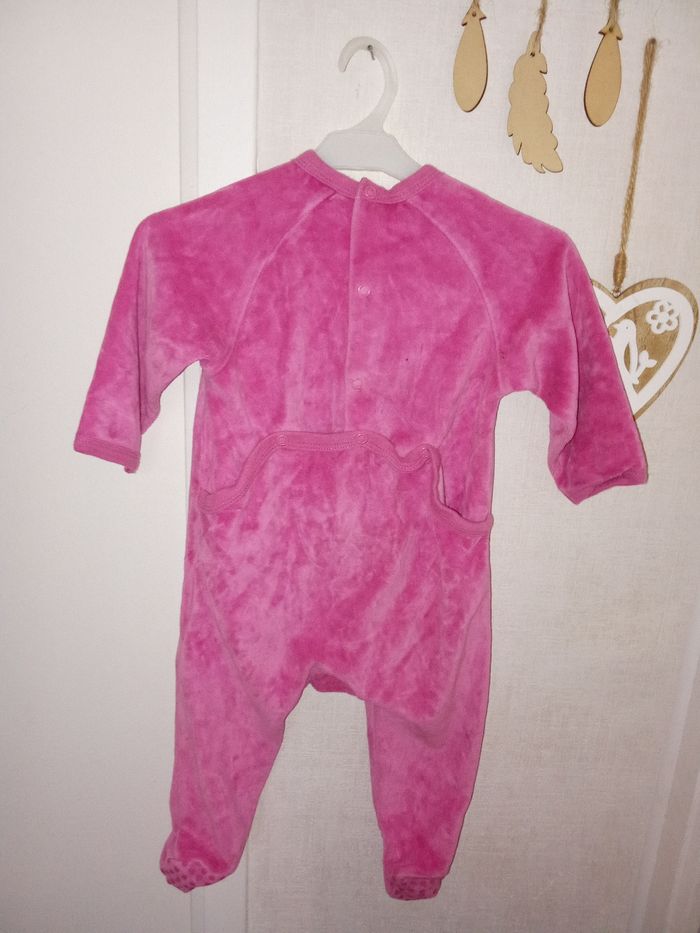 Pyjama bébé fille, 12 mois une pièce Looney Tunes hiver velour, rose - photo numéro 2