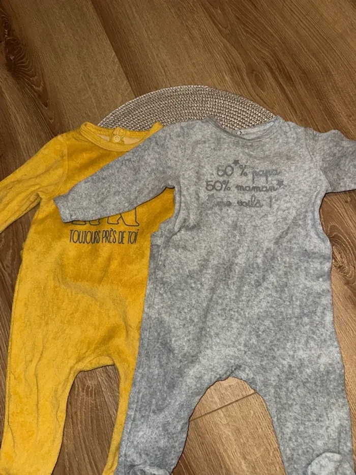 Lot de 2 pyjamas velours - 6 mois