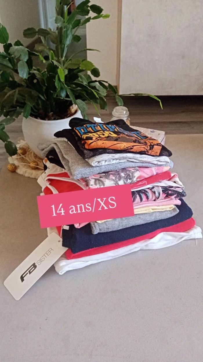 Lot ado 14 ans/XS (T-shirt, Débardeur, crop top)