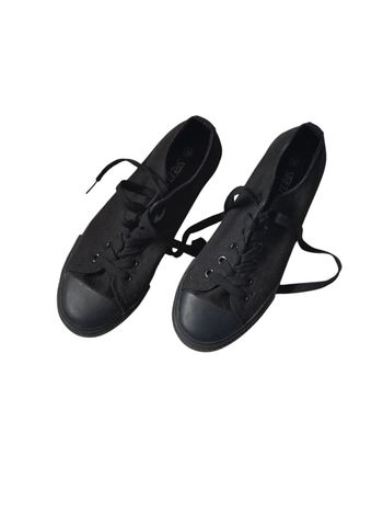 Baskets basses en toile noire taille 38