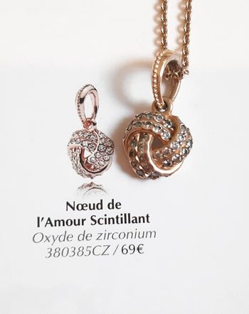 Charm Pendentif Pandora Nœud de l'Amour Scintillant en parfait état