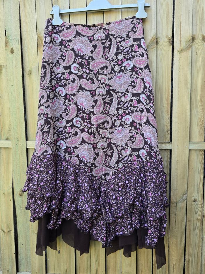 Jupe asymétrique bohème 🍒vintage 80🍒taille 40/42 - photo numéro 3