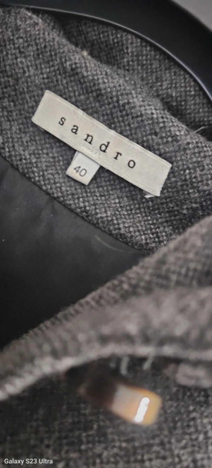 Manteau Caban laine Sandro Taille 40 - photo numéro 3