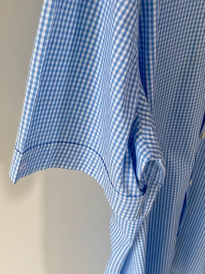 Superbe chemise bleu et blanc imprimé vichy || Van Laack || XL || 100% coton || quasiment neuve - photo numéro 5