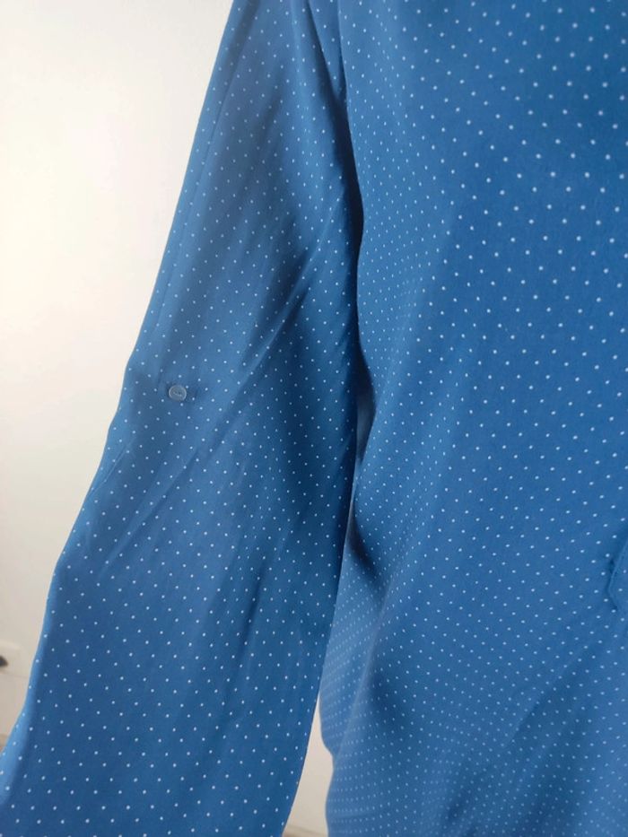 Blouse manches longues bleu marine à pois blancs taille 38 Esprit - photo numéro 5