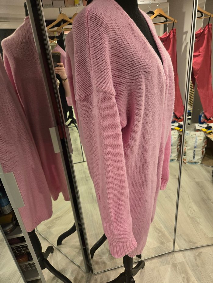 Gilet oversize ouvert et long rose T.44/46 - photo numéro 2
