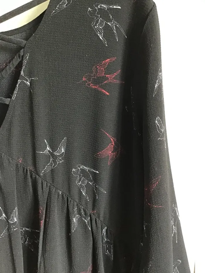Robe noire imprimée dos ouvert marque Rue Mazarine - photo numéro 4
