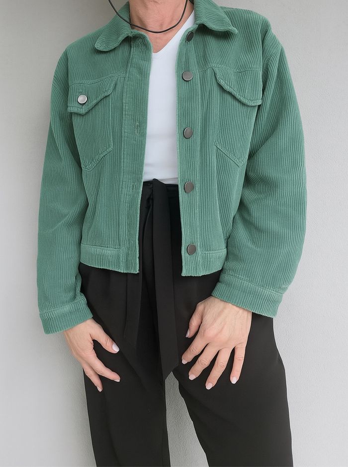 Veste velours verte - photo numéro 2