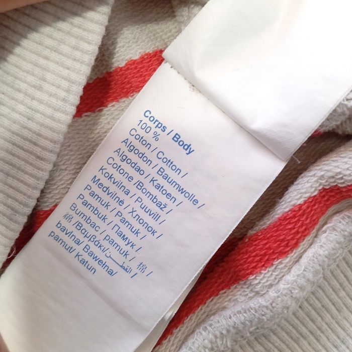 Sweat a Capuche Okaïdi Gris Clair a Rayures. Taille 14 ans 164 cms. 100% coton - photo numéro 8