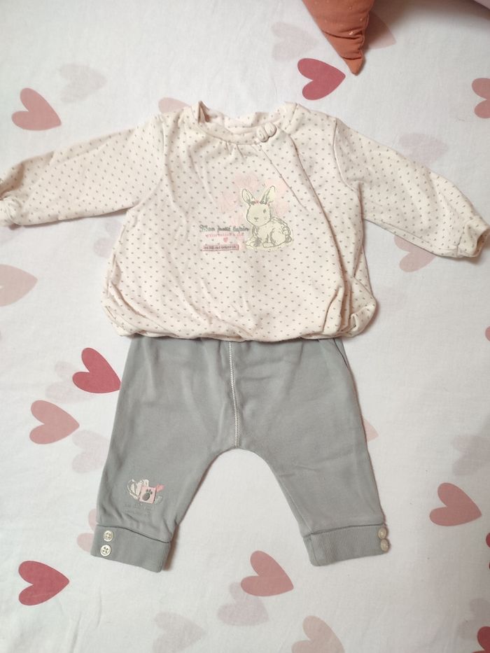 Ensemble bébé fille - Lapin - 3 mois - Bon état - Les bébés sont comme ça