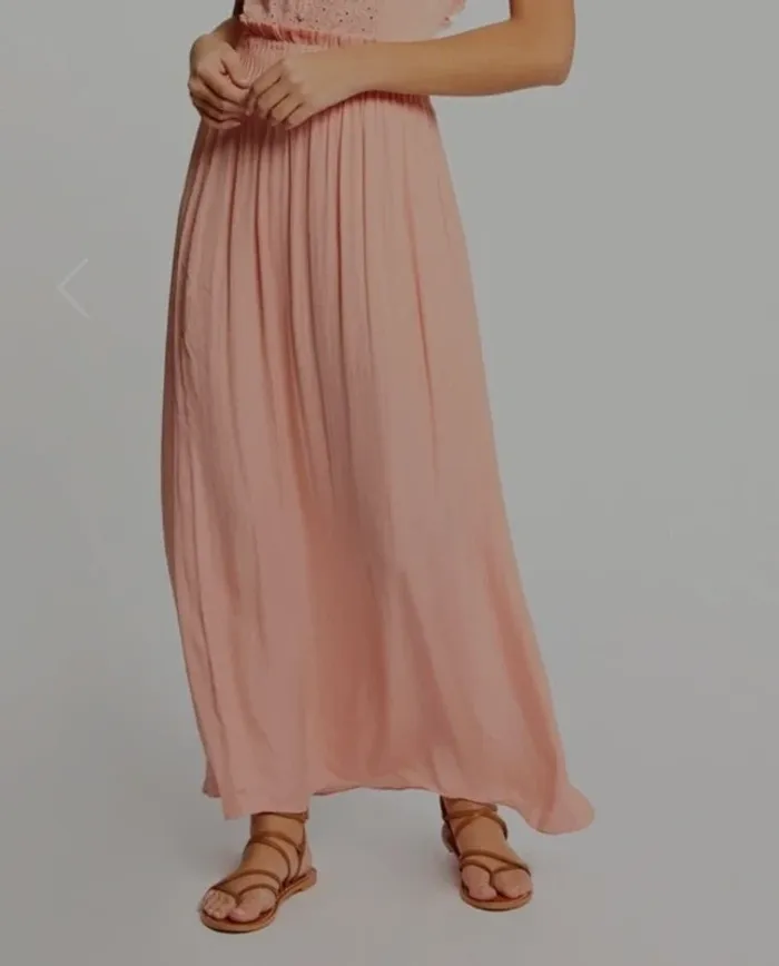 New  Jupe longue rose fluide, taille 36, Morgan - photo numéro 4