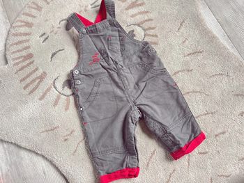 Salopette orchestra grise et rouge