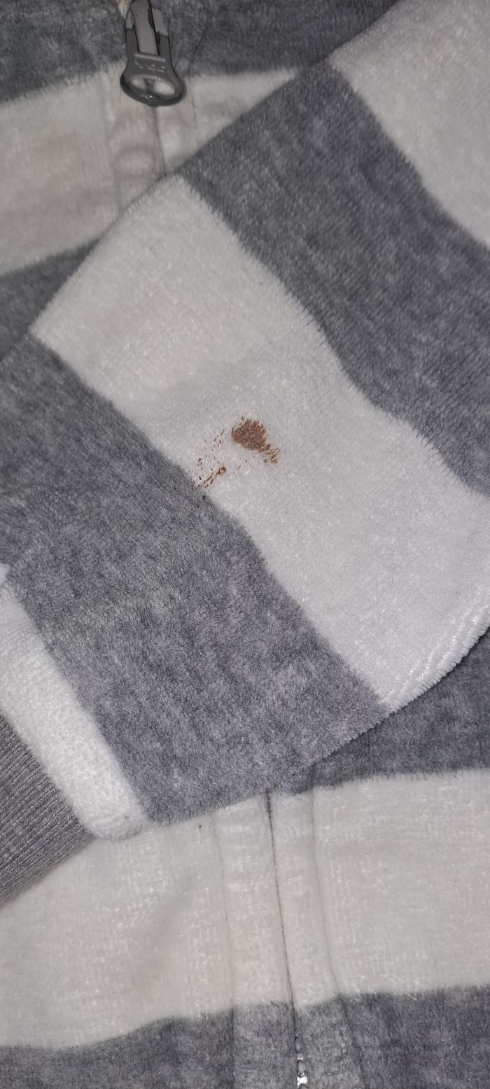 Petite veste grise et blanche en velours - photo numéro 2