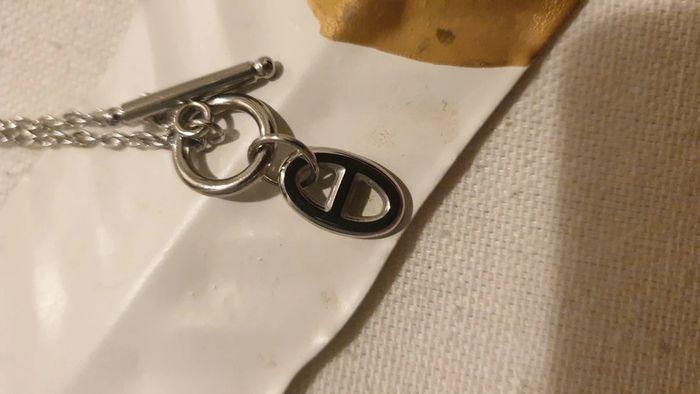 Collier cercle tige maillon farandole acier inoxydable argent - photo numéro 3