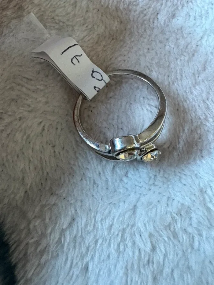 Bague argenté 2 pierres - photo numéro 2