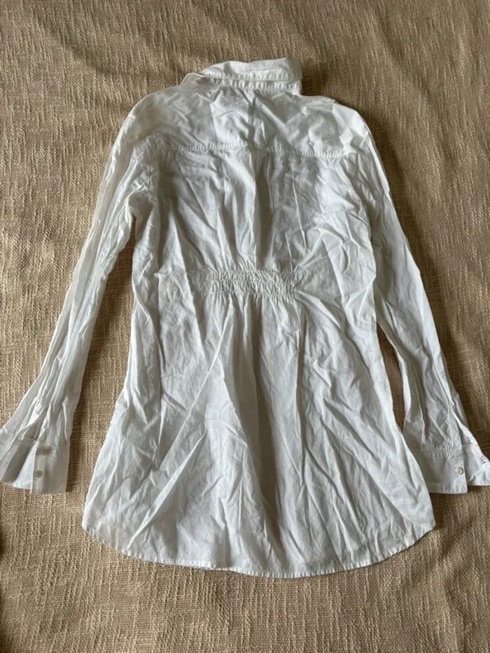 Robe chemise légère esprit taille s blanche - photo numéro 2