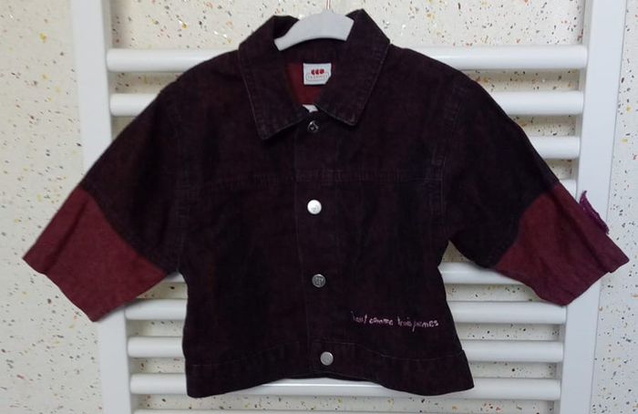 Veste en jeans violette 3 Pommes Taille 12 mois - photo numéro 2