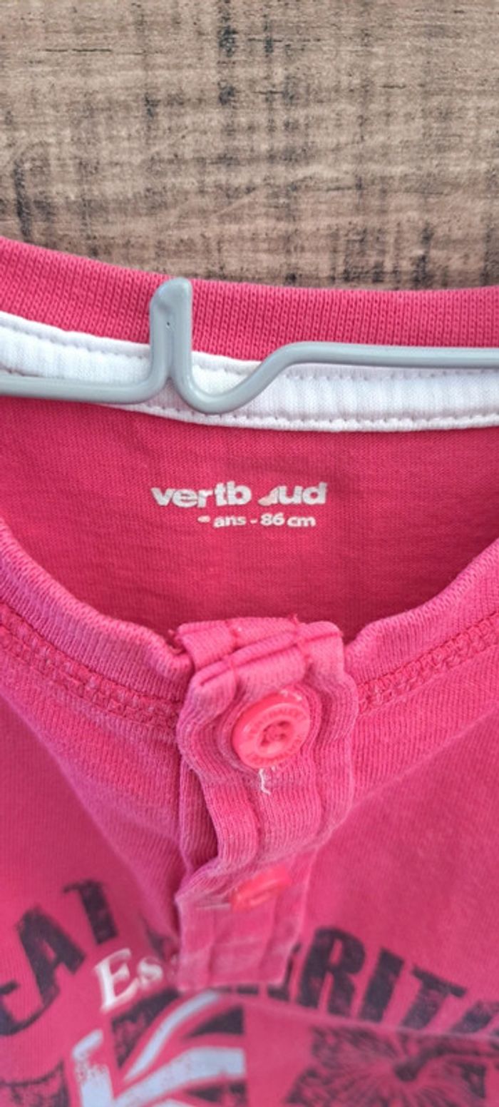 Tee-shirt rose Vertbaudet 24 mois - photo numéro 4