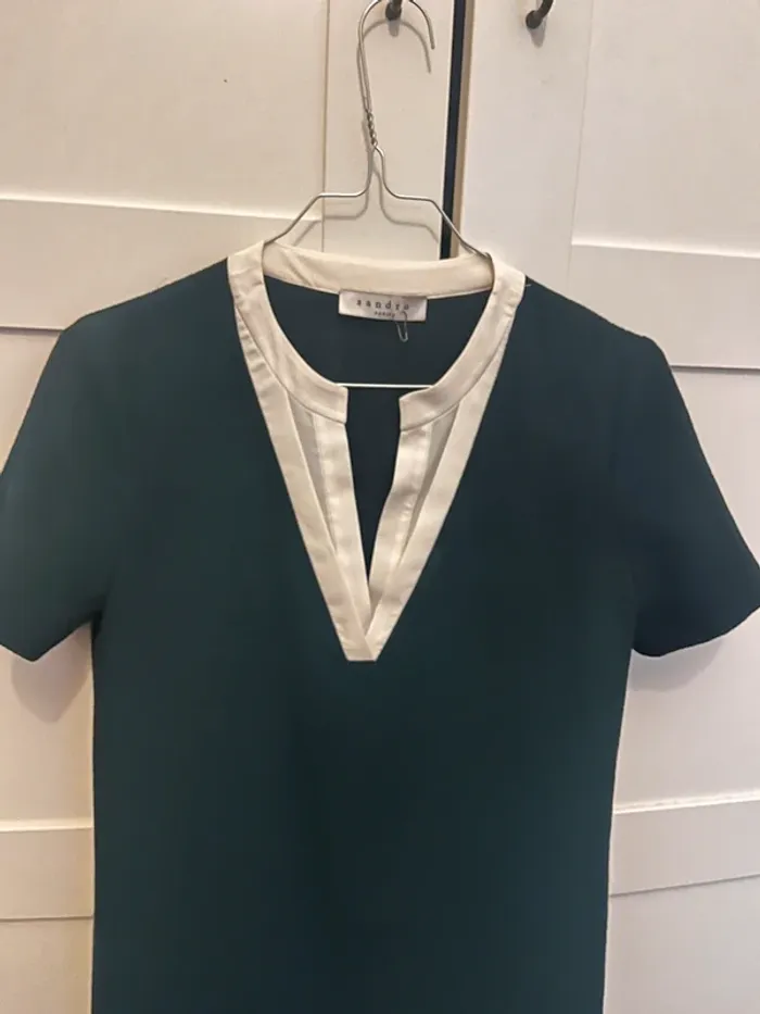 Robe habillée verte foncée avec effet chemisier - photo numéro 10