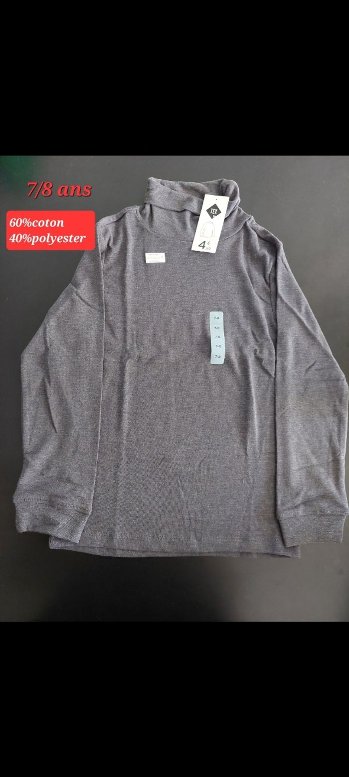 Sous pull gris garçon 7/8ans