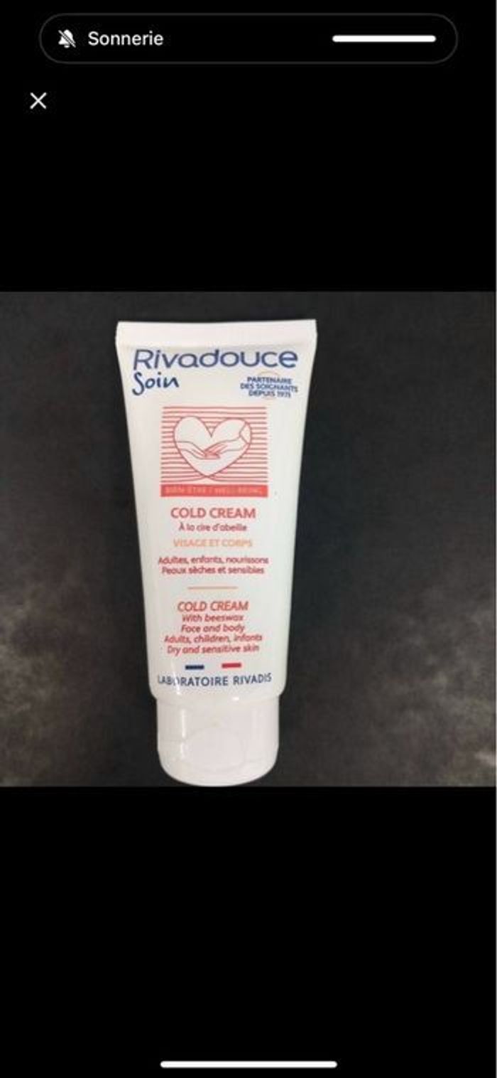 5  tubes crème rivadouce  soins protection cold cream