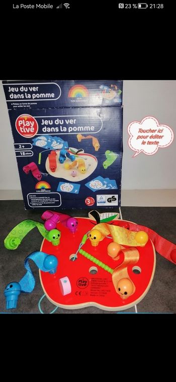 Jeu du vers dans la pomme  des 2 ans