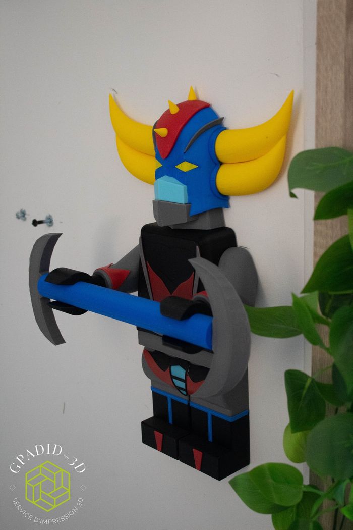 Dévidoir de papier toilette ou simple décoration murale dans un style lego goldorak - photo numéro 6
