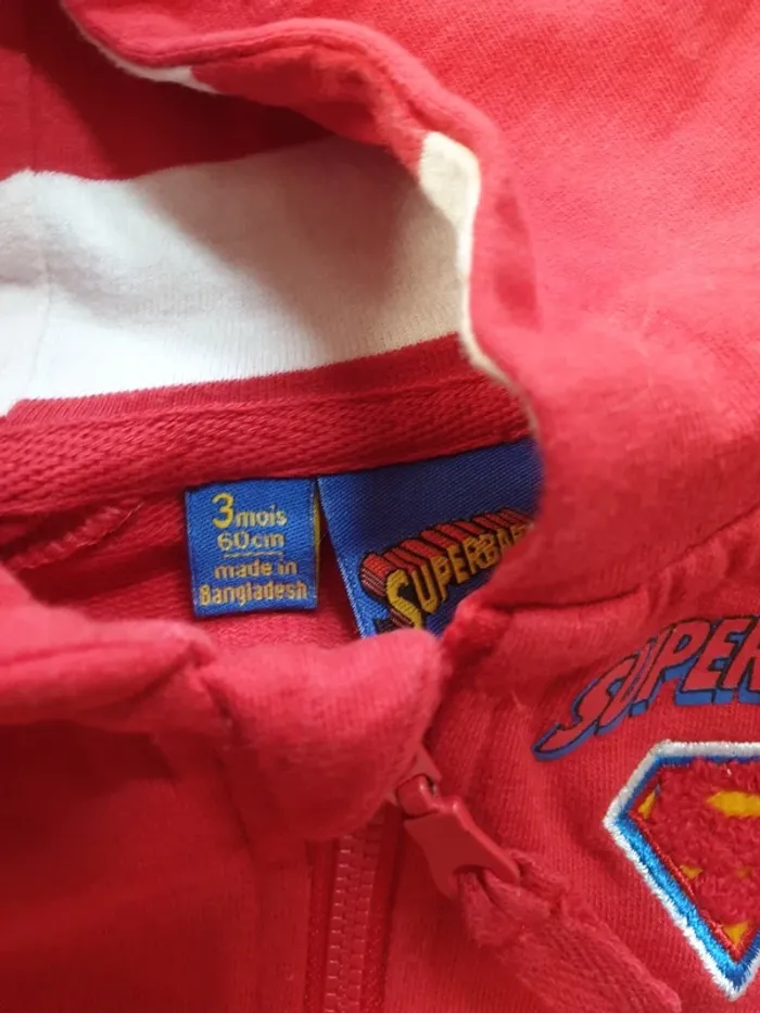 Veste à capuche Superman 3 mois - photo numéro 2