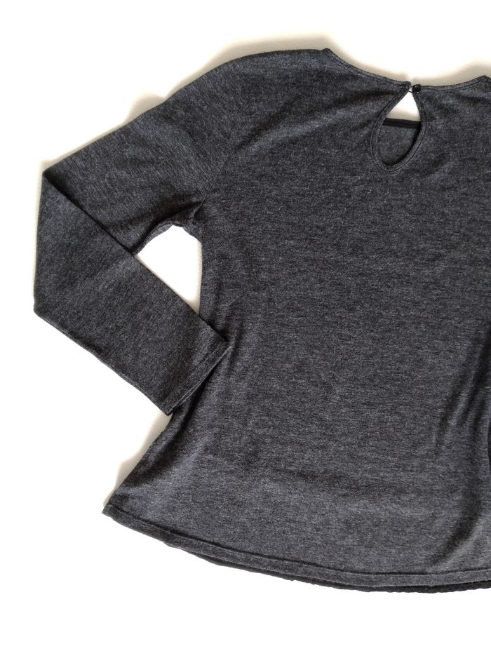 Pull gris à empiècement voile noir - Camaïeu - photo numéro 6