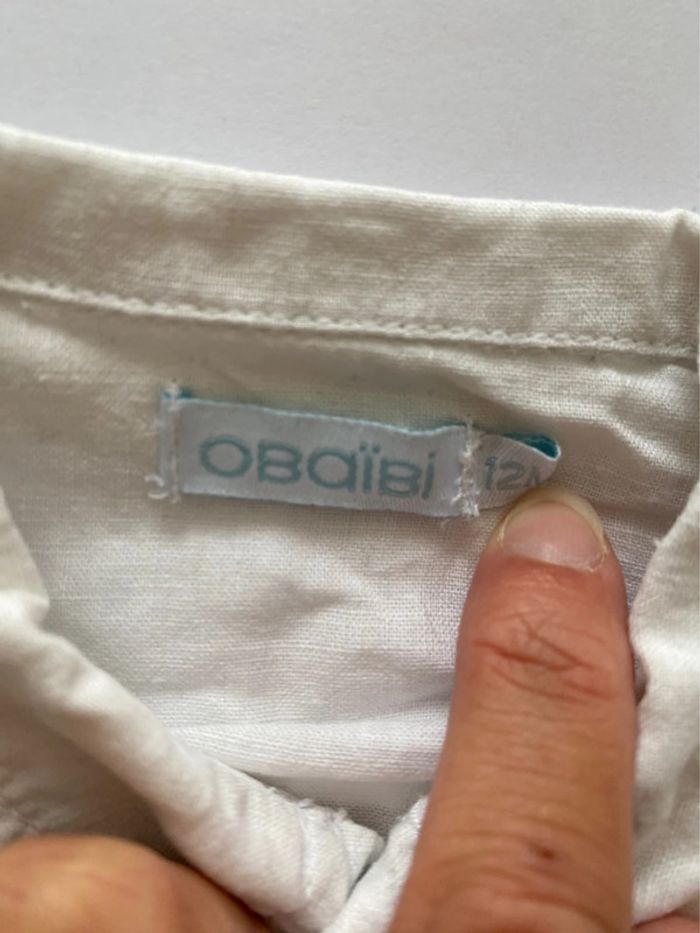 Lot 2 T-shirts 👕 et 2 chemises 👔 manches courtes - 12 mois - Obaïbi - TBE - photo numéro 4