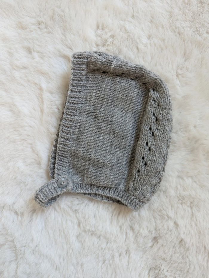 Béguin en laine gris - photo numéro 2