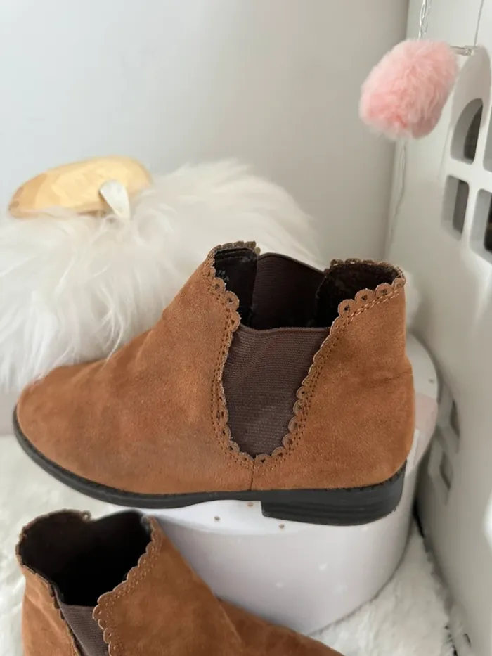 Bottines camel en daim - photo numéro 2