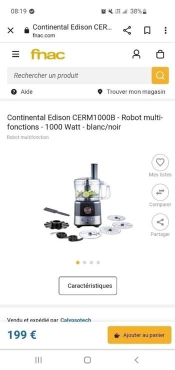 Robot Multifonction Continental Edison CERM1000B.