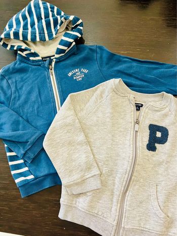 Lot de 2 sweats zippes en coton - 3 ans